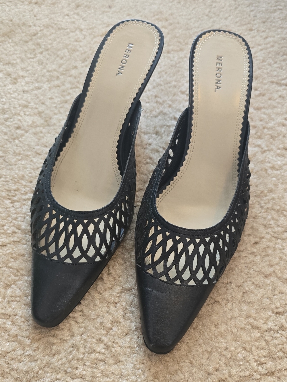 Merona Laser-Cut Pointed Mule Slides